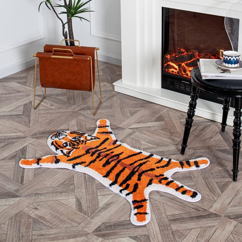Pink & Tiger Bath Mat
