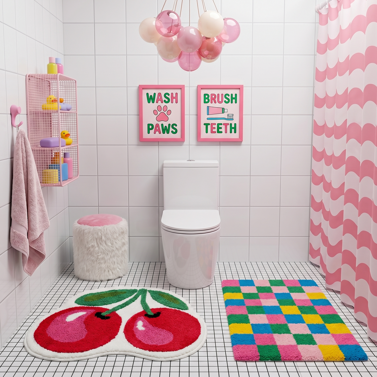 Anti-slip Cute Fruit Cherry Bath Mat